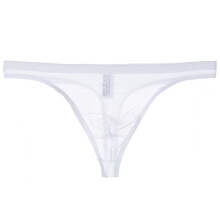 (2XL,White)Men G-string See-through Mesh Slim Fit Transparent Thin Anti-septic Low Waist Pornographic Men Underpants Men Garment