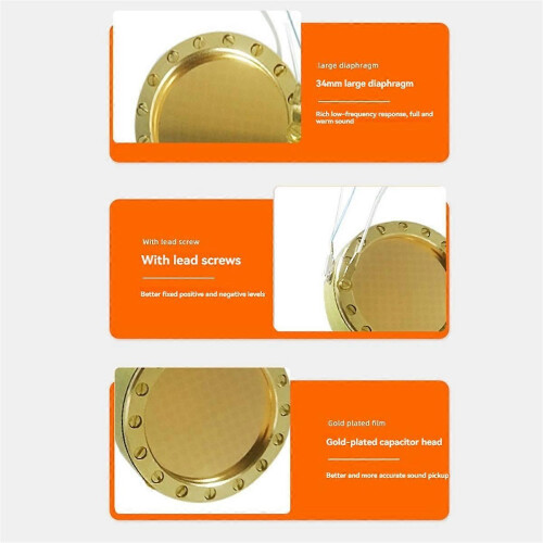 Microphone Diaphragm Core Capsule Large Diaphragm Condenser Microphone Accessories 34MM compatible with Studio R 1