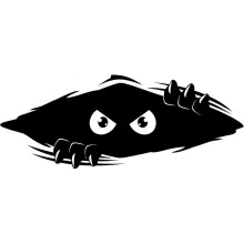 Large Black Vinyl Bumper Sticker - Funny Monster Car Decal for Cars, Trucks, and Dents - Made in USA