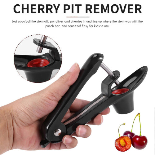Cherry Pitter Tool,Fruit Pit Core Remover with Space-Saving Lock Design compatible with Make Fresh Cherry Dishes 1