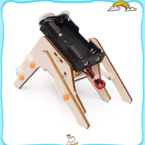 Wooden Walking Spider Robot Spider Robot DIY Assemble Model Science Technology Experiment Kit 1