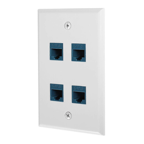 Πλάκα τοίχου Ethernet 4 θυρών, θηλυκή-θηλυκή, συμβατή με συσκευές Ethernet Cat7/6/6E/5/5E 2