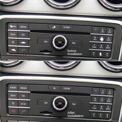 Car Center Console CD Panel Multimedia Button Stickers kompatibel mit W218 2014-2017 GLA X156 2013-2016 2