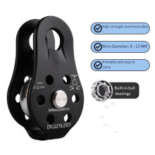 Conjunto de Polias Giratórias Simples de Alumínio Reforçado de 26 KN para Cordas de 12 mm / Içamento / Transporte, Cor Laranja