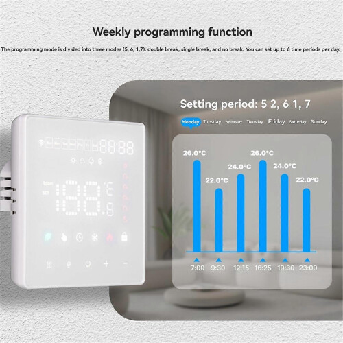 Tuya WiFi Thermostat Smart Boiler Heating Temperature Controller Switch Support APP Remote Alexa Voi 1