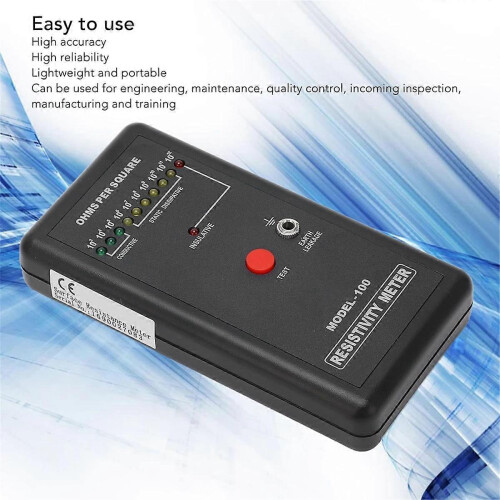 Surfaces Resistance Tester, Handheld Electrostatic Static Resistivity Meter, Electricity Tester Meas 1