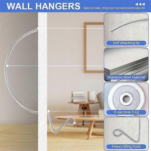 30 crochets de singe en acier inoxydable, fixation murale pour tableaux, sans N 2