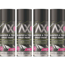 4 x 400ML Black Bumper &Trim Tough Finish Spray Paint Restorer Car Van