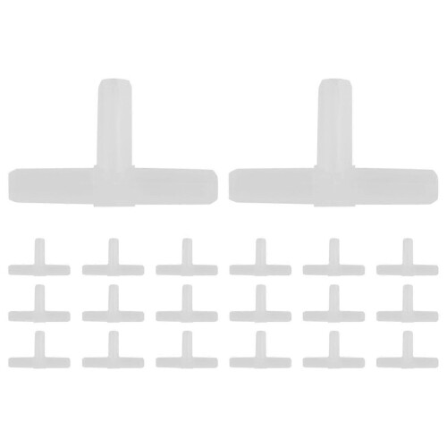 Plastic 3-way T-shape Aquarium Air Valves 100 Pcs Clear White 2