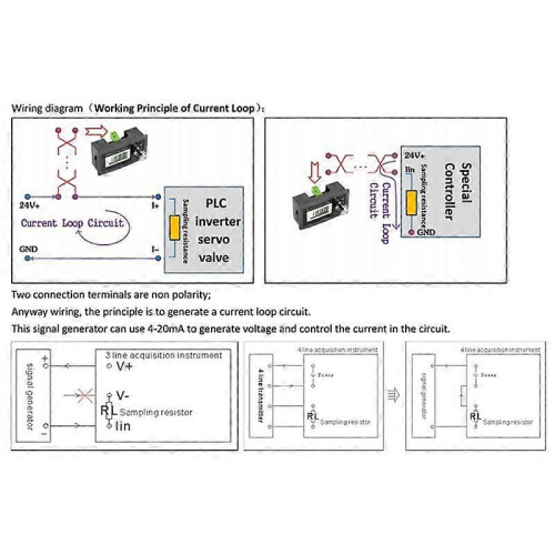 New 2-Wire 4-20MA Current Signal Generator Panel-Mounted Current Loop Generator 4 to 20MA Simulator 2