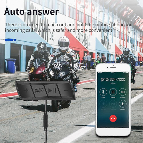 Auricolare Bluetooth 5.0 per casco da moto, interfono wireless stereo con microfono e riduzione del rumore. 1