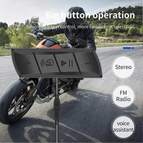 Auricolare Bluetooth 5.0 per casco da moto, interfono wireless stereo con microfono e riduzione del rumore. 2