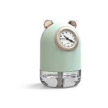 (Green) Mini Humidifier Car Air Freshener Usb Powered Portable Water Replenishing Aroma Diffuser With Clock Essential Oil Diffuser NIUNIU