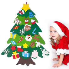 Diy Felt Christmas Tree Set Detachable Ornaments, Kids Wall Hanging Xmas Gifts Compatible with Christmas Decorations