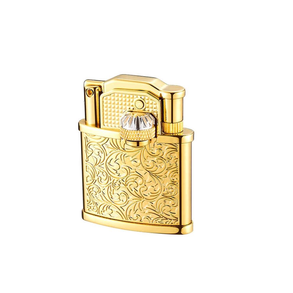 Metal Kerosene Lighter Retro Embossed Windproof Refillable Flip Zinc Alloy Collectible Gift