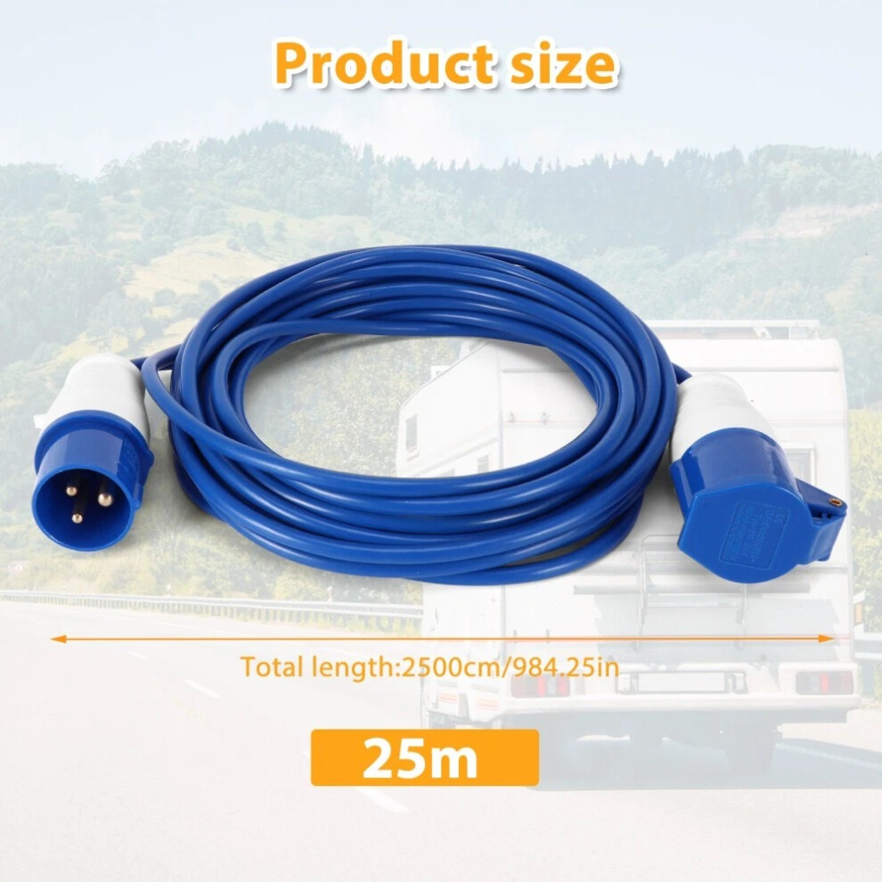 25M Extension Lead Cable Heavy Duty 240V 16Amp Camping Caravan Hook Up Cable 15092380