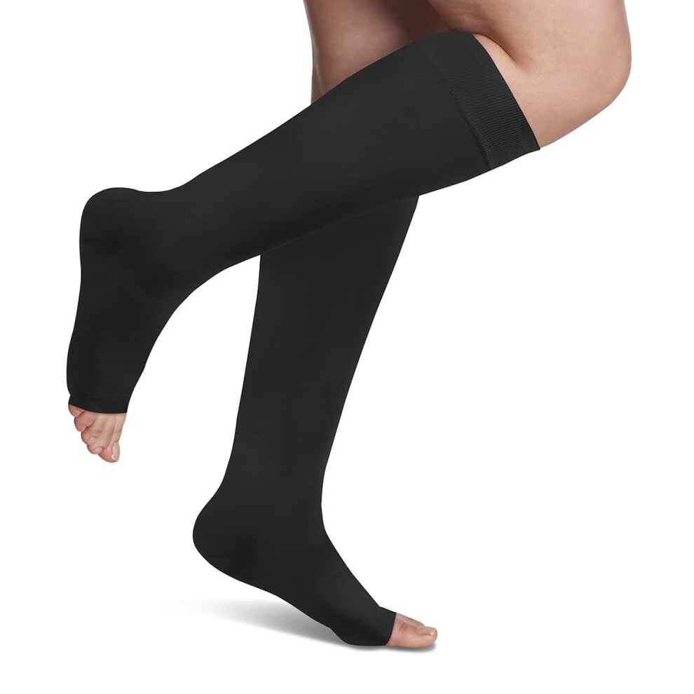 2030 mmHg Toeless Compression Socks Knee  Open Toe Stockings for Women and Men Circulation Support