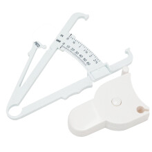 Body Fat Caliper with Measuring Tape for Accurate Skinfold Measurement and Fitness Tracking White