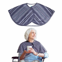 Warm Fleece Shawl for Elderly Women with Adjustable Warmth, Secure Hook Fastening, Full Shoulder Coverage