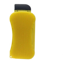 3 in 1 Silicone Dish Scrubber with Soap Dispenser, Scraper and Squeegee for Kitchen Cleaning