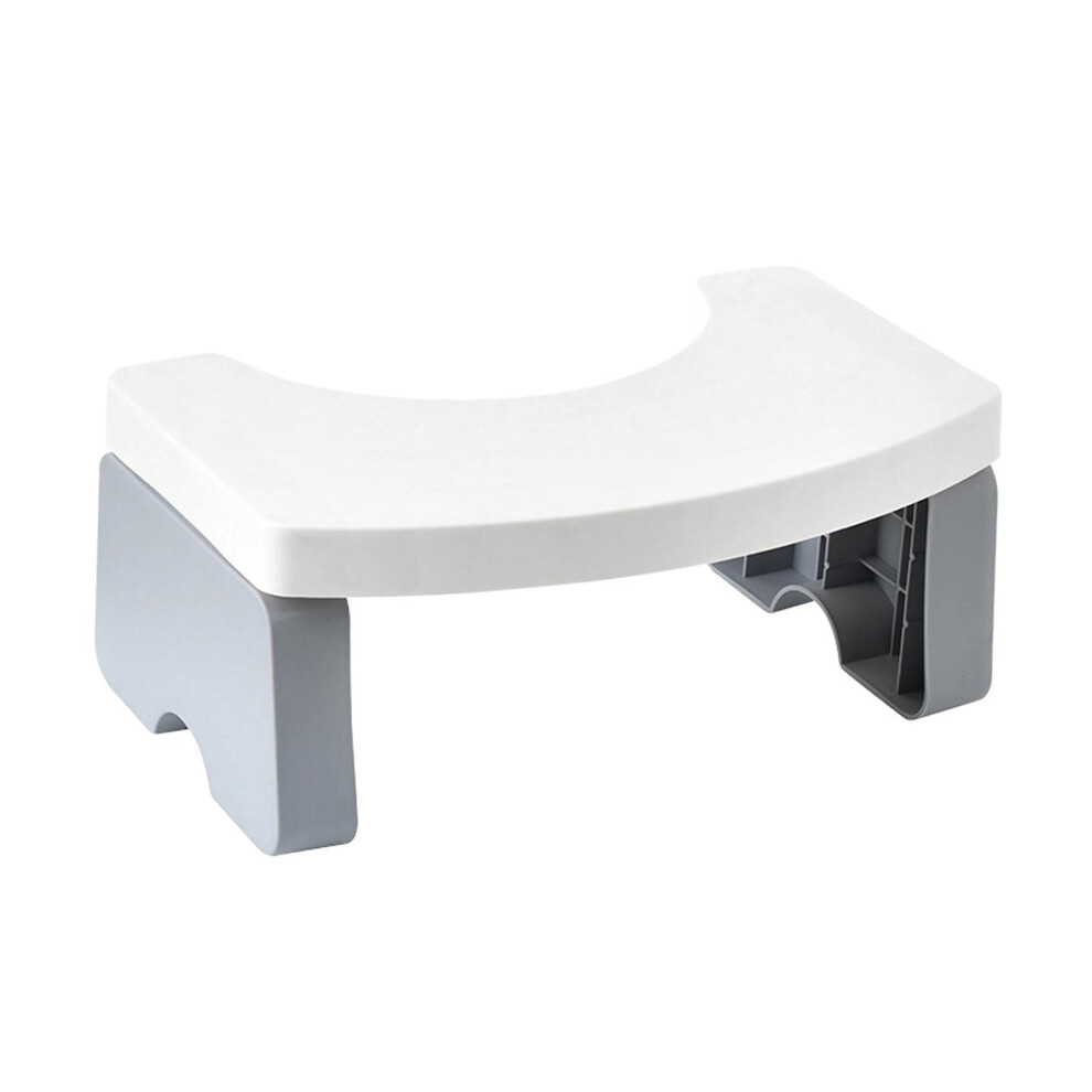 White Toilet Stool For Constipation Relief, Ergonomic Squat Aid With Foldable Spacesaving Design,