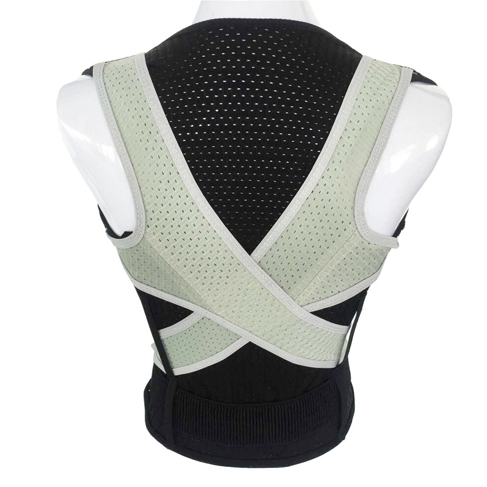 Black Adjustable Posture Corrector And Breathable Back Support Brace For Men And Women, Xxl
