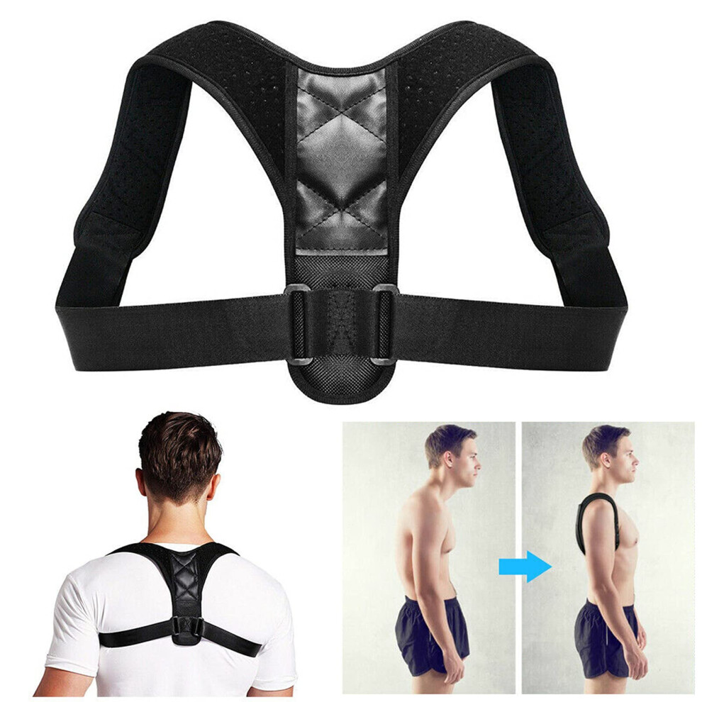 Adjustable Back Posture Corrector for Men and Women, Neoprene Upper Back Brace for Clavicle Support