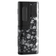 Butane Torch Lighter Black Refillable Windproof Blue Flame with 360 Ignition and Adjustable Flame Control
