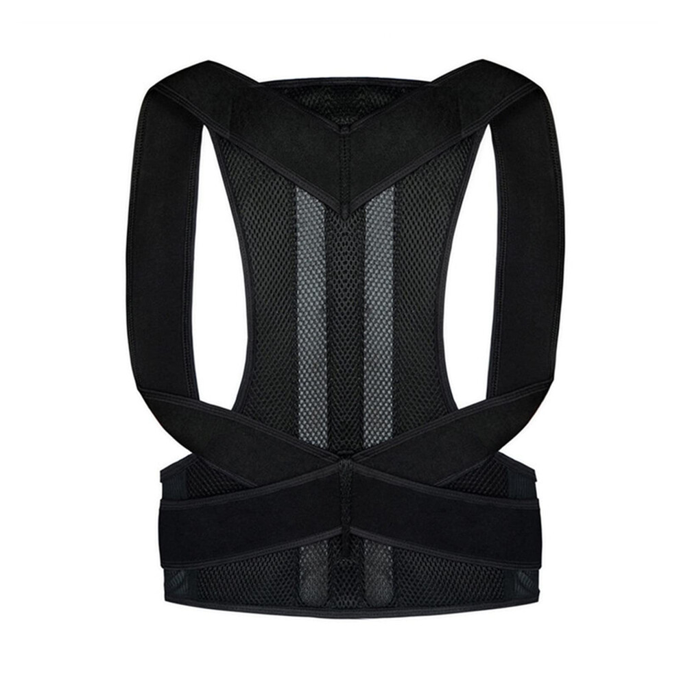 Adjustable Breathable Posture Corrector and Full Back Brace for Men and Women, XLarge Lumbar Support