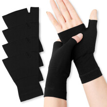 2 Pairs Arthritis Compression Gloves for Pain Relief Typing and Daily Use, Breathable Black L