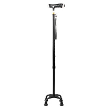 Lightweight Adjustable Walking Cane for Seniors with FourPoint Stable Base and Ergonomic NonSlip Grip