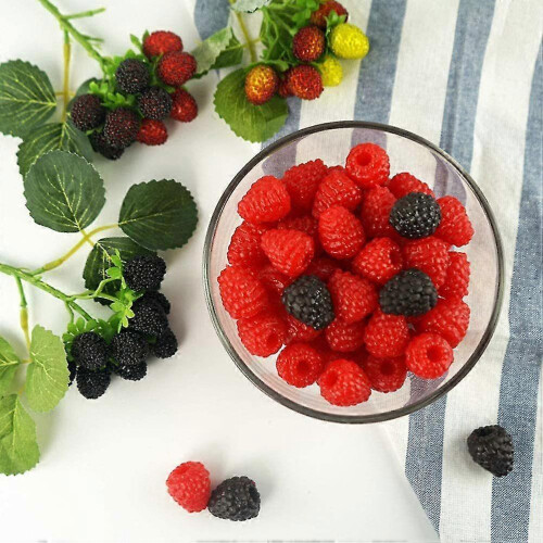 30pcs Artificial Raspberrys Fake Fruit Realistic Fruits Simulation Plant Props Plastic Ornament 2