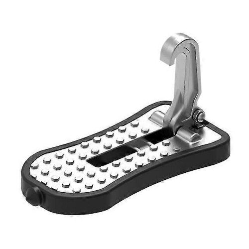 (A Silver) Multifunction Car Doorstep Foldable Emergency Window Breaker Auto Latch Hook Foot Pedal