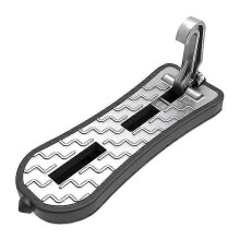 (B Silver) Multifunction Car Doorstep Foldable Emergency Window Breaker Auto Latch Hook Foot Pedal