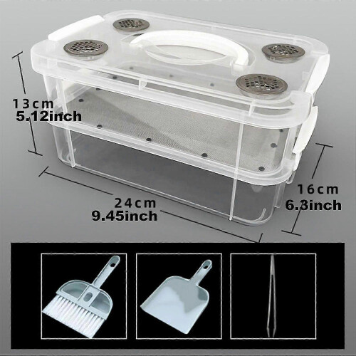 (Fine Net) Mealworms Breeding Box Corn Worm Rearing Box Large Capacity Transparent Reusable 2