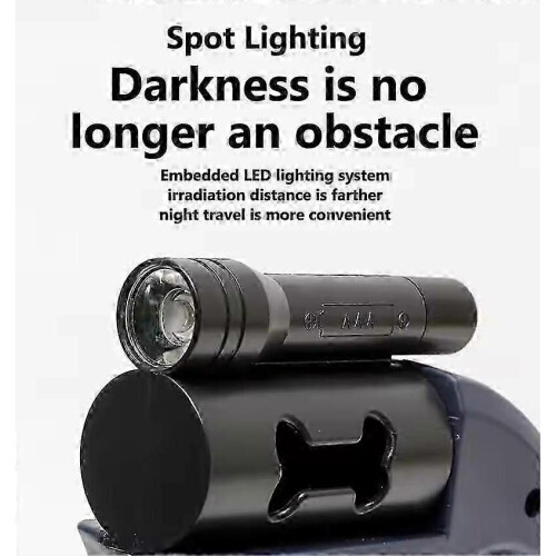 (Black) Illuminated Double Retractable Leash for Two Dogs, 360 Anti-Tangle Swivel Strap 2