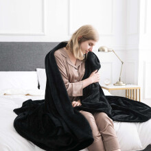 (Super King, Black) Faux Fur Fleece Blanket Sofa Throw Soft Warm Bed Mink Single Double King & Super King
