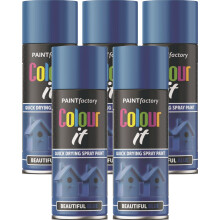 5 x 400ml Beautiful Blue Gloss Spray For Car Van Bike Aerosol Paint
