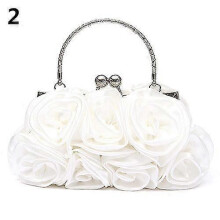 (A4) Fashion Women's Bag Rose Flower Solid Color Handbag Casual Evening Party Wedding Handbags Luxury Women Clutch Bag