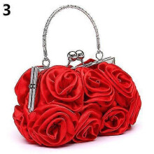 (A2) Fashion Women's Bag Rose Flower Solid Color Handbag Casual Evening Party Wedding Handbags Luxury Women Clutch Bag