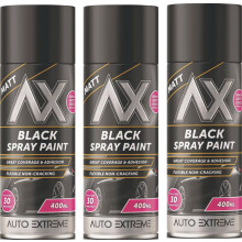3 x 400ml Black Matt Spray Paint Auto Extreme DIY Wood Metal Art Craft