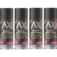 4x400ml Black Matt Spray Paint Auto Extreme DIY Wood Metal Art & Craft