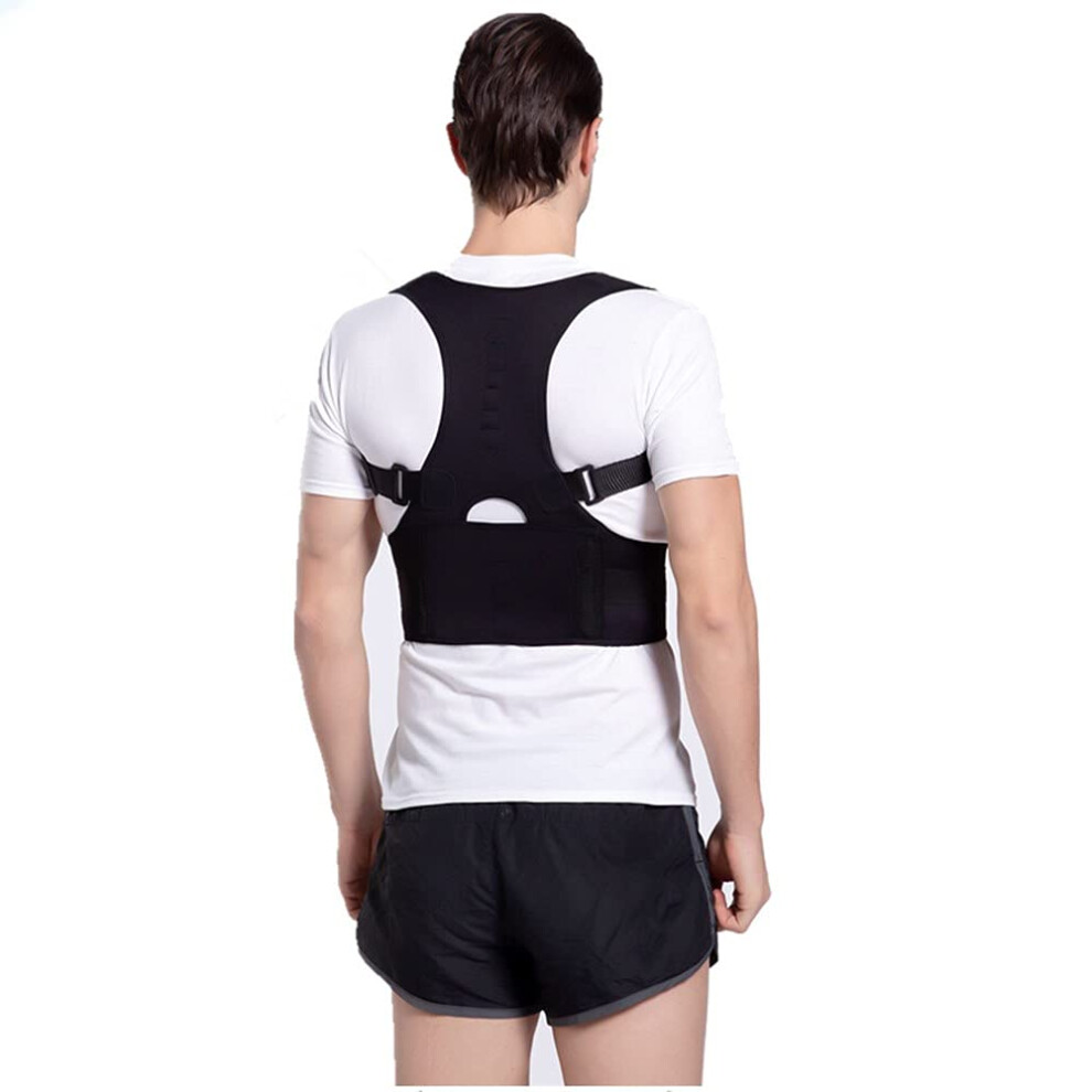 Black Posture Corrector 3XL Adjustable Back Support Brace With Breathable Neoprene For Men And Women