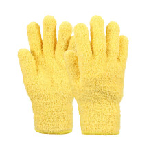 Yellow Microfiber Dusting Gloves, Reusable Washable Cleaning Mittens for Home, Car, and Plants
