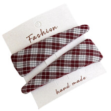 Cute Hair Pin Barrette Stylish Hair Clip Resin Plaids-N1
