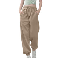Boys Girls Sweatpants Baggy High Waist Bottom-Khaki 9Years