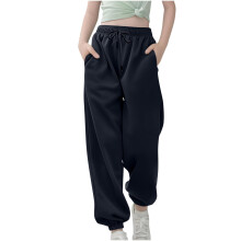 Boys Girls Sweatpants Baggy High Waist Bottom-Navy blue 5Years