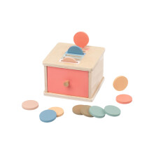 Wooden Geometric Shape Sorter Box Educational Toy for-Coin type