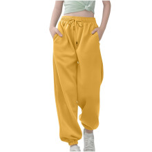 Boys Girls Sweatpants Baggy High Waist Bottom-Yellow 3Years