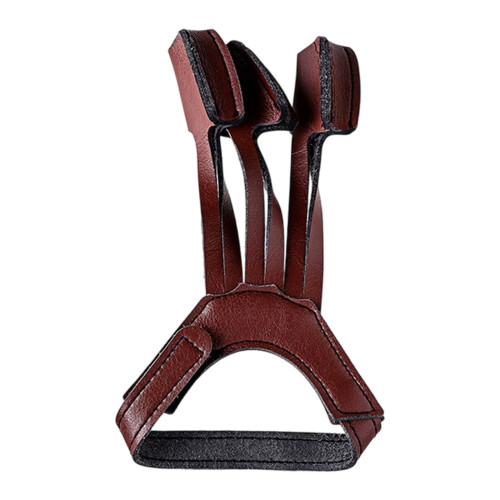 Quick Releasing Adjustable Three Finger Toxophily Guard-brown
